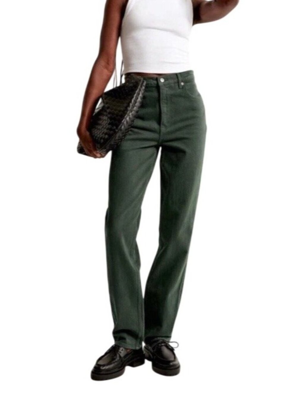 Abercrombie & Fitch '90s Straight Ultra High Rise Curve Love Jeans Sz 25/0 Green